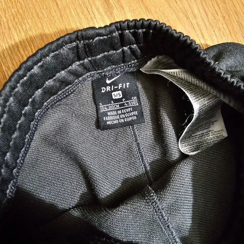 Nike Dri-Fit Kids Joggers Pants Heather Black Dark Grey Size 5 Brushed Fleece